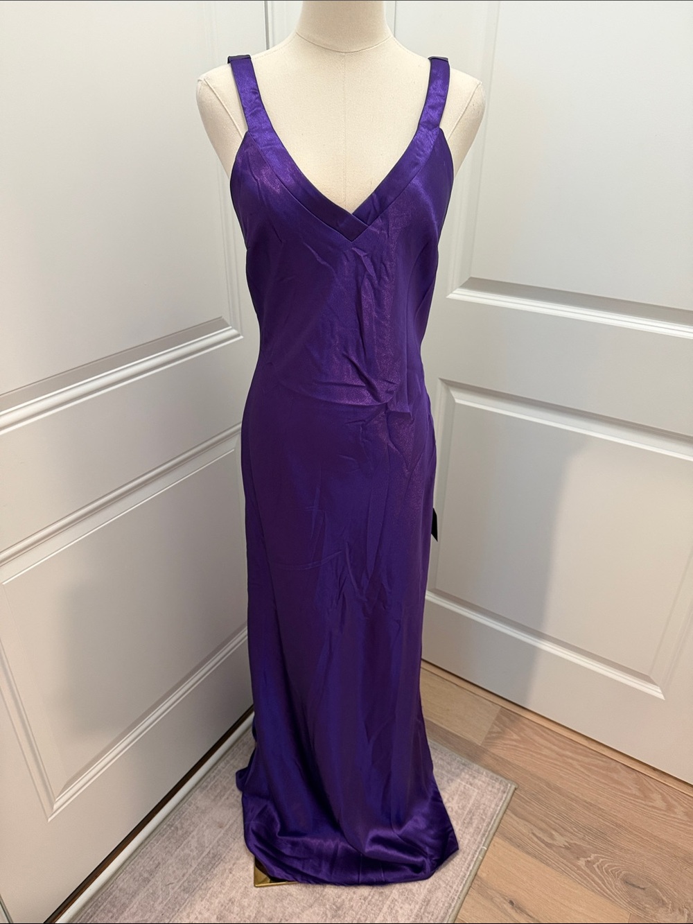Lulu's Vibrant Purple Satin Slip Maxi Dress